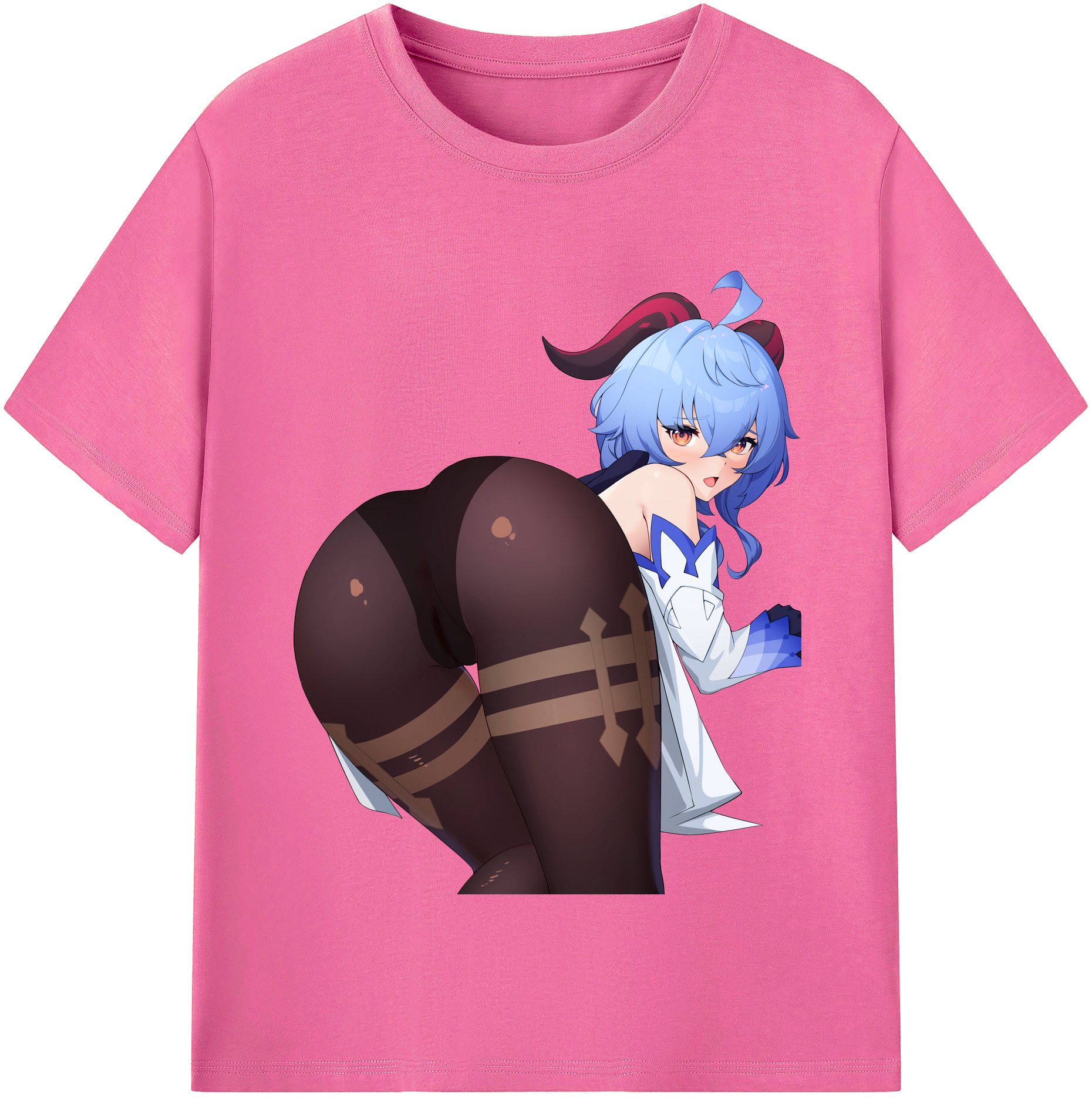 げんし神 甘雨 かんう genshin Ganyu レディースカジュアルプリントTシャツ（綿100％）